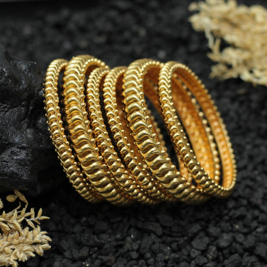 RAJWADI MATT SHINDE SHAHI 6PC BANGLE SIZE 2.2