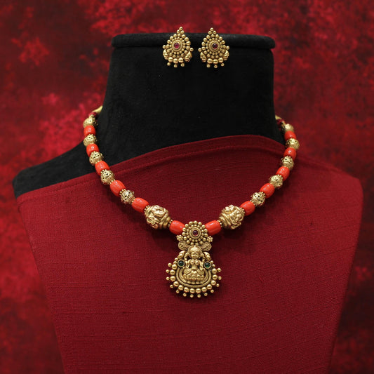 RAJWADI MATT NECKLACE SET