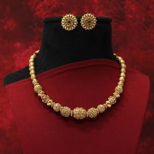 RAJWADI MATT NECKLACE SET