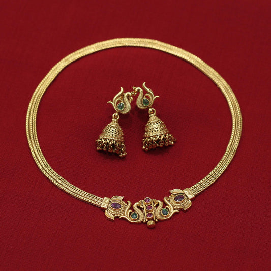 RAJWADI MATT NECKLACE SET