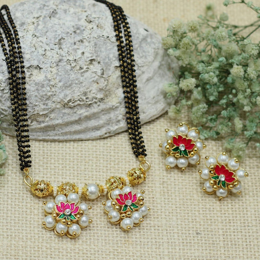 LOTUS WATI MANGALSUTRA WITH 4 LAYER MALA