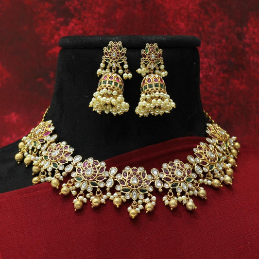 LOTUS MATT NECKLACE SET