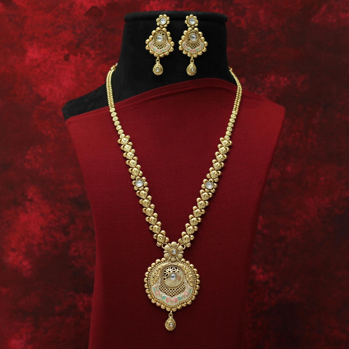 RAJWADI MATT NECKLACE SET
