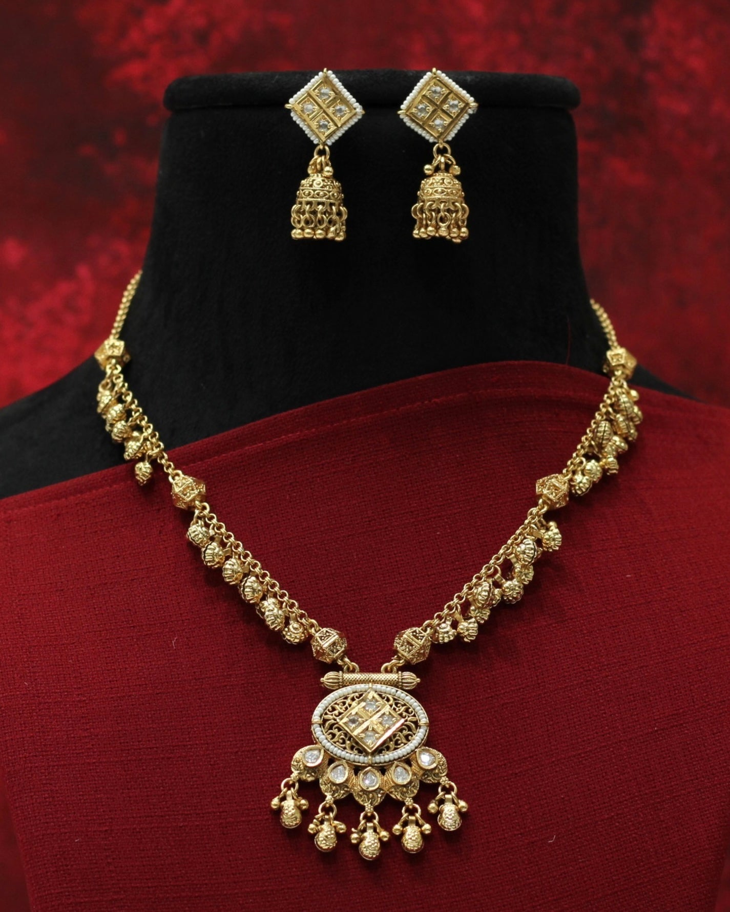 Heritage Rajwadi Matt Necklace Set