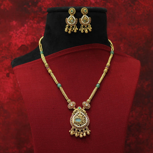 RAJWADI MATT PENDENT NECKLACE