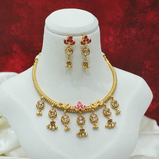 RAJWADI MATT NECKLACE SET