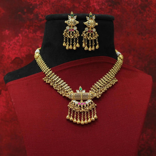RAJWADI MATT NECKLACE SET