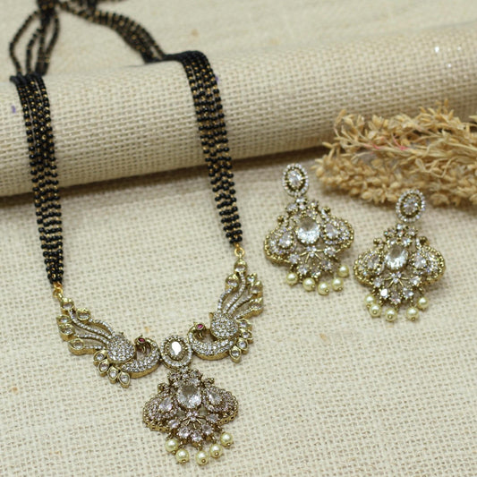 VICTORIAN ANTIQUE PEACOCK AD MANGALSUTRA WITH 4 LAYER MALA