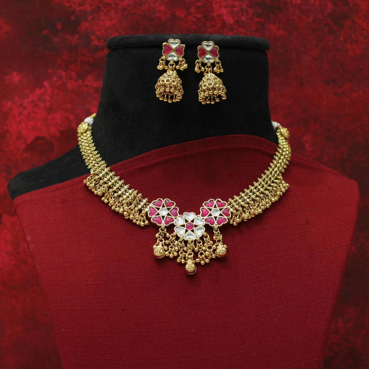 RAJWADI MATT NECKLACE SET