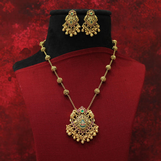 RAJWADI MATT PENDENT NECKLACE