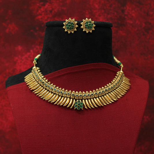 RAJWADI MATT NECKLACE SET