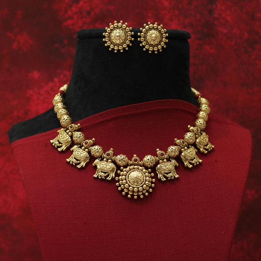 RAJWADI MATT NECKLACE SET