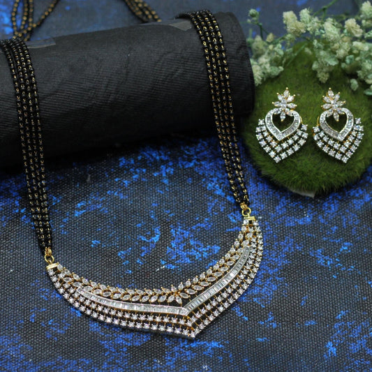 GOLD PLATED AD MANGALSUTRA WITH 4 LAYER MALA