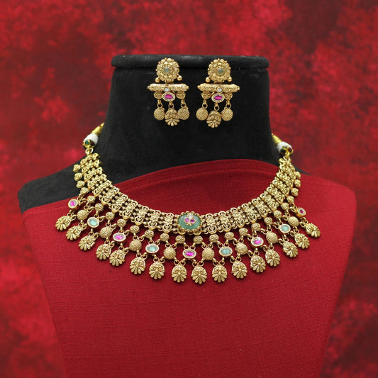 RAJWADI MATT NECKLACE SET