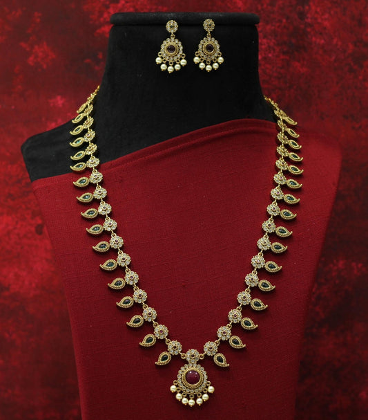 VICTORIAN ANTIQUE MATT AD LONG NECKLACE SET