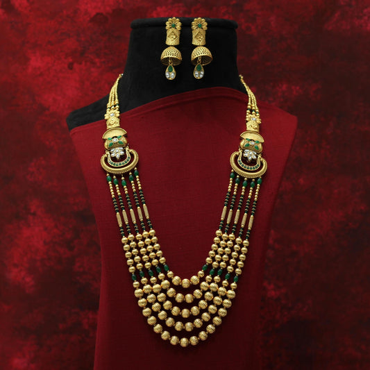 RAJWADI MATT NECKLACE SET