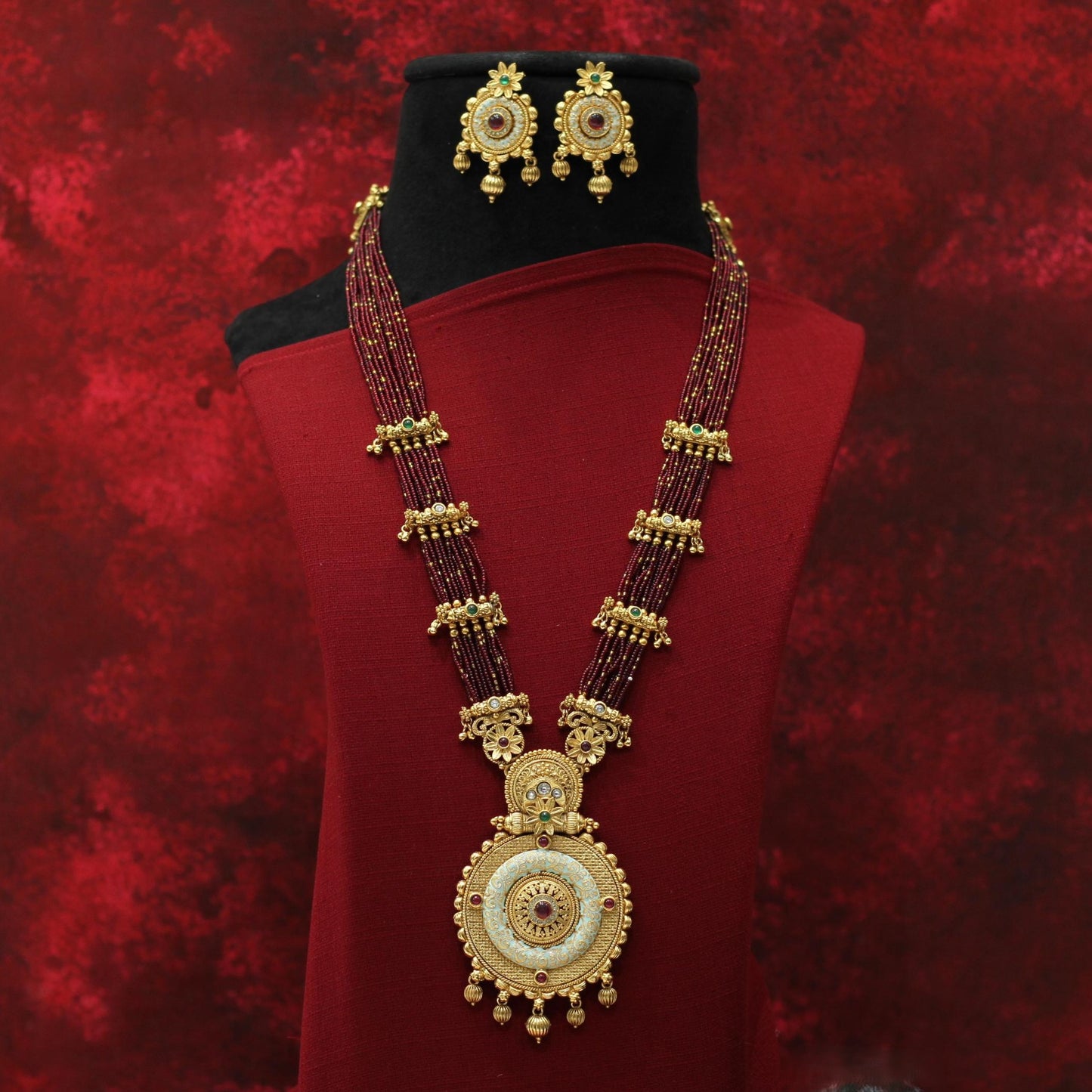 RAJWADI MATT NECKLACE SET