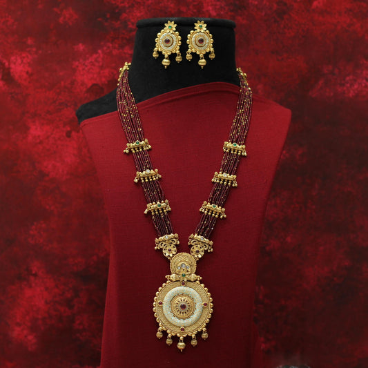 RAJWADI MATT NECKLACE SET
