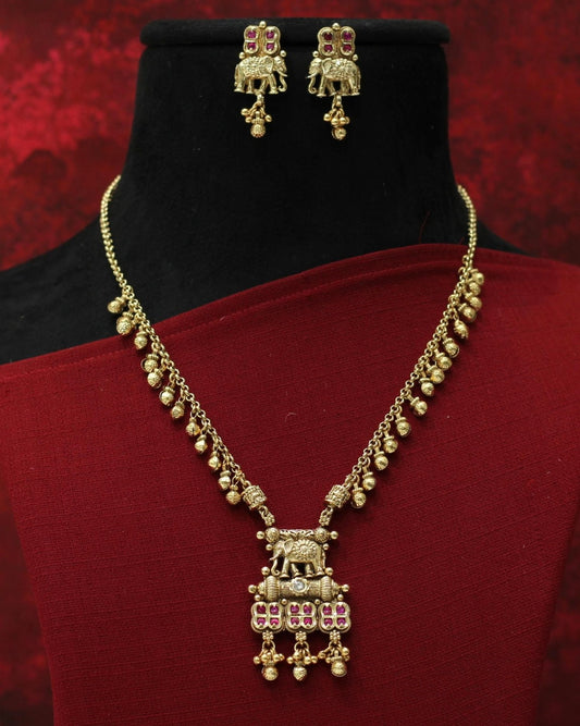 Heritage Rajwadi Matt Necklace Set