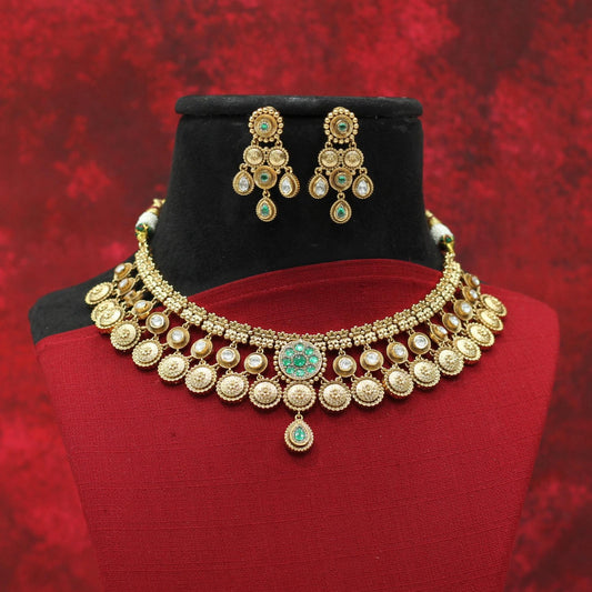 RAJWADI MATT NECKLACE SET