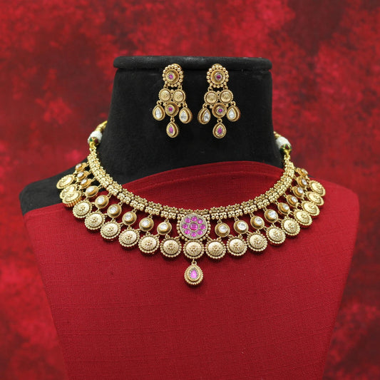 RAJWADI MATT NECKLACE SET