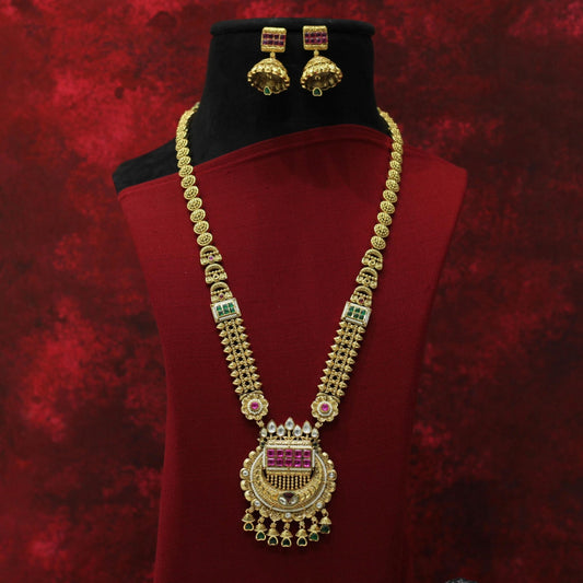 RAJWADI MATT NECKLACE SET