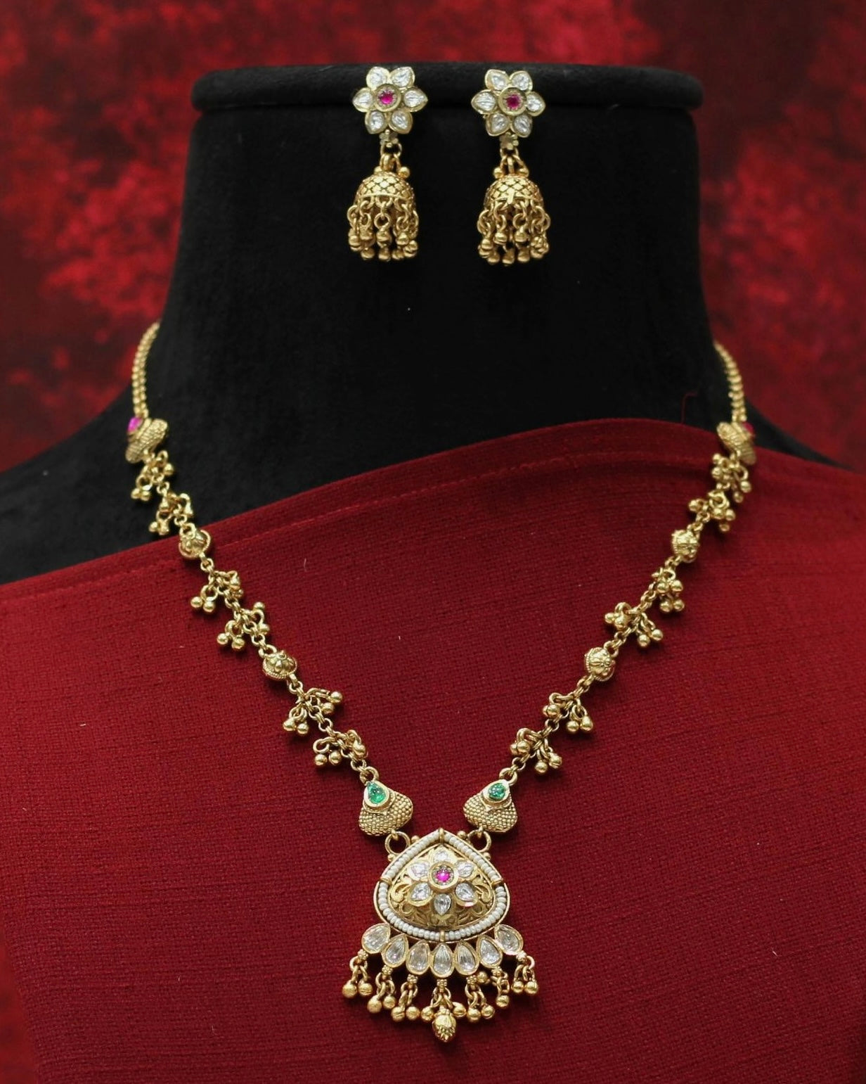 Heritage Rajwadi Matt Necklace Set