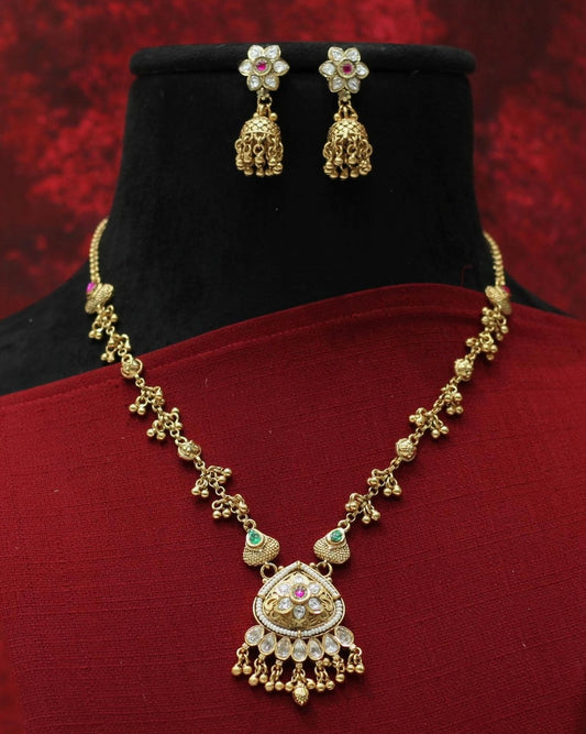 Heritage Rajwadi Matt Necklace Set