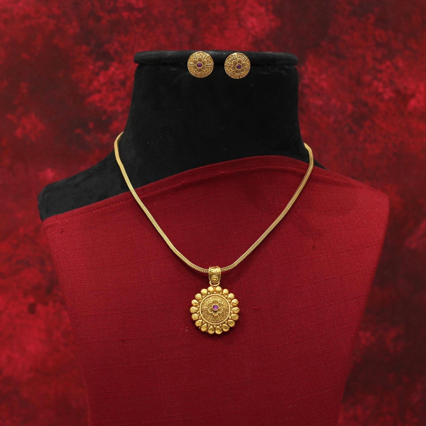MATT CHAIN PENDENT NECKLACE SET