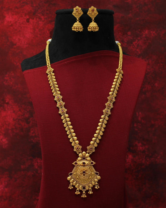Matt Finish Long Necklace Set
