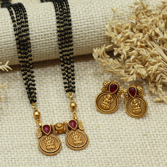 Matt Finish Laxmi Coin Mangalsutra
