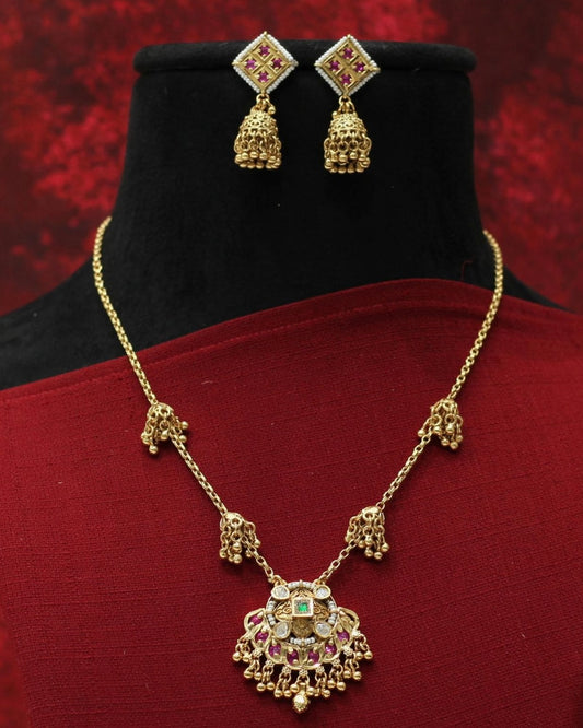 Heritage Rajwadi Matt Necklace Set