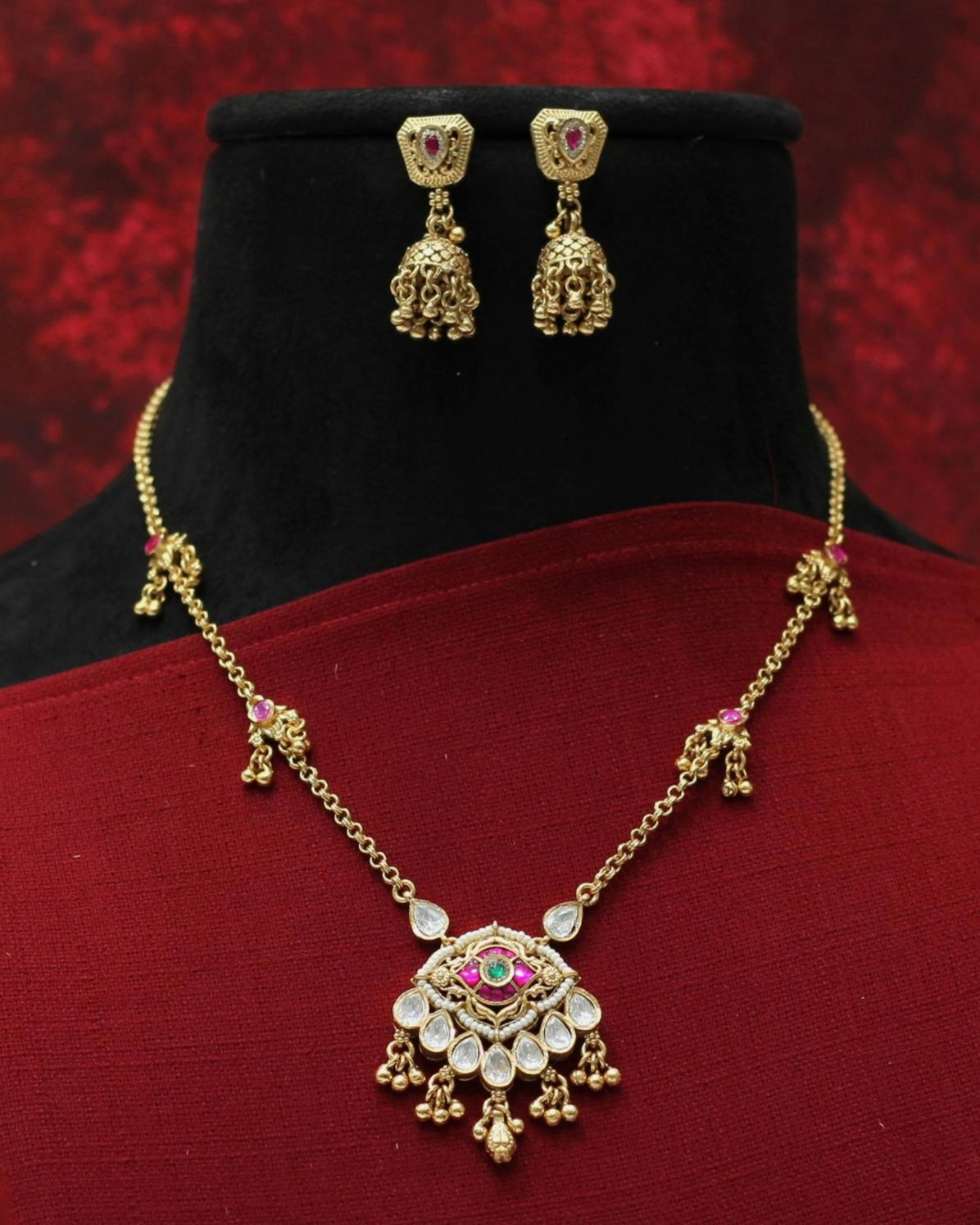 Heritage Rajwadi Matt Necklace Set