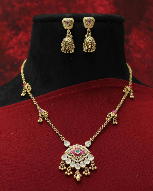 Heritage Rajwadi Matt Necklace Set