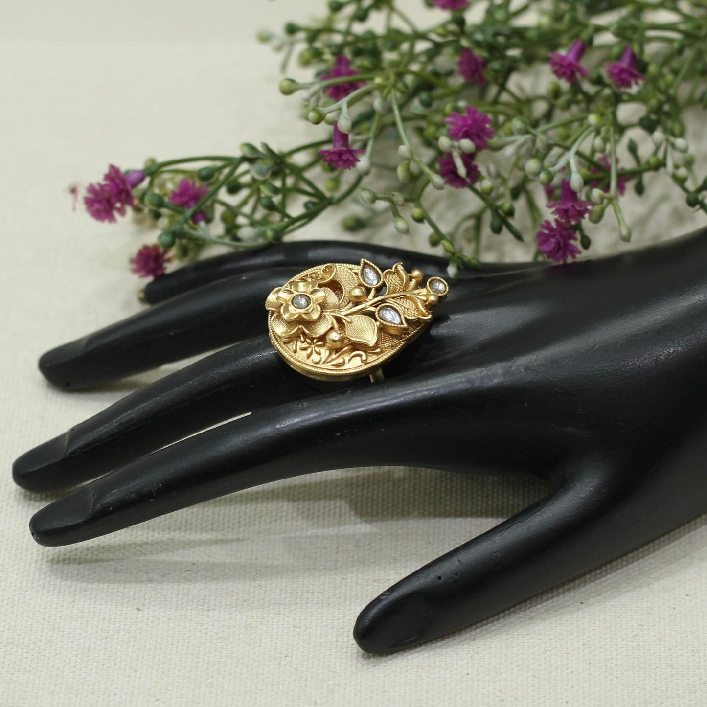 Rajwadi Matt Finger Ring