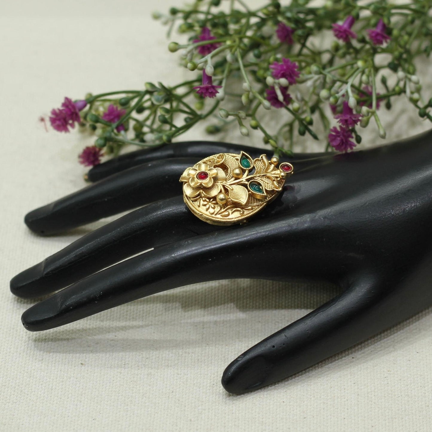 Rajwadi Matt Finger Ring