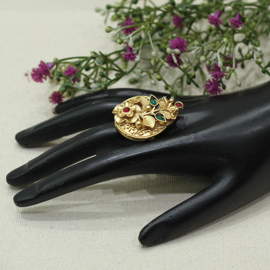 Rajwadi Matt Finger Ring