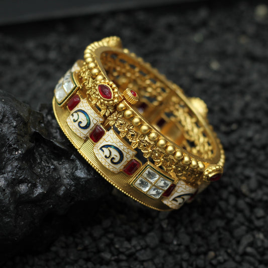 RAJWADI MATT SINGLE KADA BANGLE SCREW OPENABLE